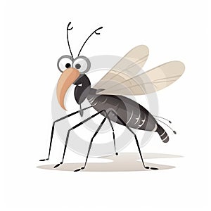 Satisfied Mosquito Wearing Hosiery Cartoon Illustration