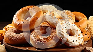 Satisfy your cravings with a variety of bagels and cream cheese
