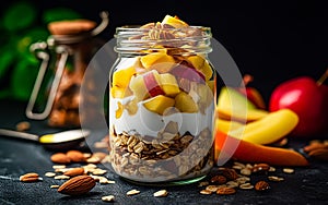 Satisfy your senses with a Greek yogurt granola mango parfait.