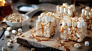 Satisfy your sweet tooth by the fire with these homemade Rice Krispie treats into e shapes and adorned with white photo
