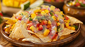 Satisfy your taste buds with our y mango salsa a perfect pairing for our crispy corn chips photo
