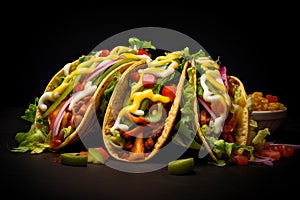 Satisfying Mexican food tacos. Generate Ai