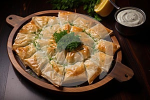 Satisfying National dish borek. Generate Ai