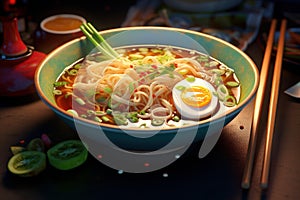 Satisfying Noodle soup. Generate Ai