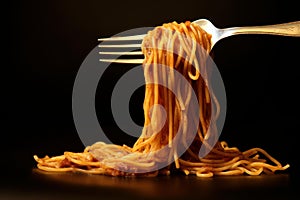 Satisfying Spaghetti fork food. Generate AI