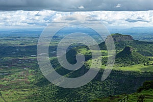 Satmala Range view, Sahyadri Mountains from Dhodap fort, Nashik, Maharashtra,