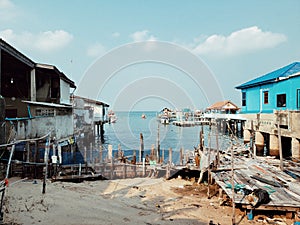 Sattahip fisherman village, view of the fisherman village area on the east part of thailand, Chonburi province