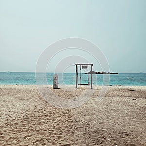 Sattahip sea and Samaesan island, view of the sea at the east coast of Thailand, Chonburi province