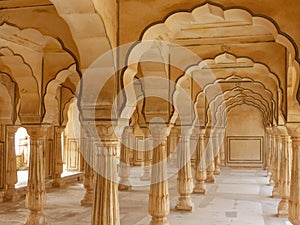 Sattais Katcheri Hall in Amber Fort near Jaipur, Rajasthan, India