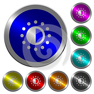 Saturation control luminous coin-like round color buttons