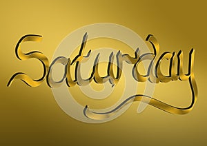 Saturday written in gold