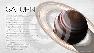 Saturn - High resolution Infographic presents one