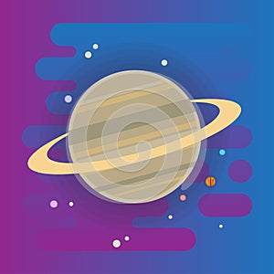 Saturn icon - flat illustration, space elements