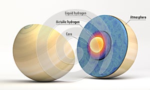 Saturn inside structure, 3D concept for illustration