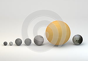 Saturn moons in size comparison