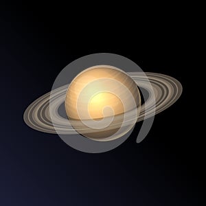 Saturn Planet Icon on Dark Background