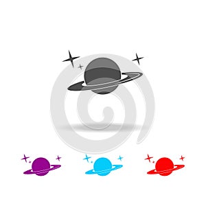 Saturn planet icon. Elements of space in multi colored icons. Premium quality graphic design icon. Simple icon for websites, web d