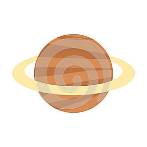 Saturn planet icon, flat design