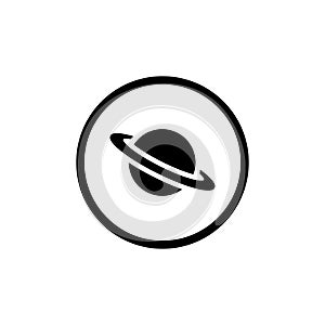 Saturn planet icon logo vector in circle line