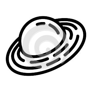 Saturn planet icon, outline style