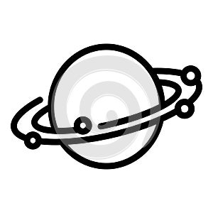 Saturn planet icon, outline style