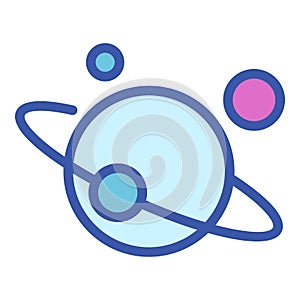 Saturn planet icon, outline style