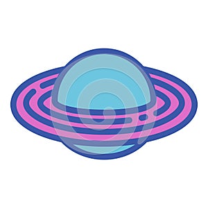 Saturn planet icon, outline style