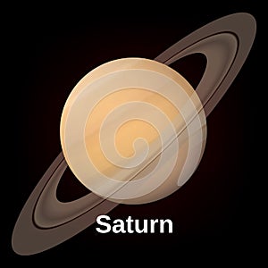 Saturn planet icon, realistic style