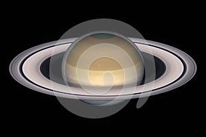 Saturn planet, isolated on black.