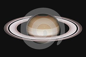 Saturn planet, isolated on black..Elements of this image are furnished by NASA