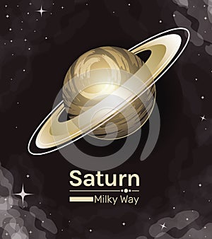 Saturn planet milky way style icon vector design