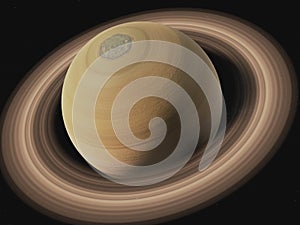 Saturn Planet with ring in outer space