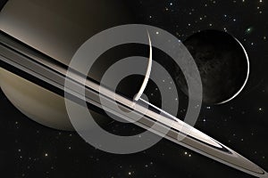 Saturn planet and rings
