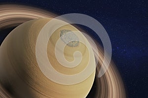 Saturn planet of solar system North pole