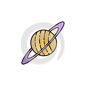 Saturn, planet, space color gradient vector icon