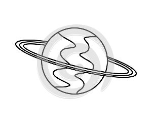 Saturn planet space isolated icon