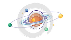 Saturn: Ringed Planet of the Solar System, vector design Generative AI