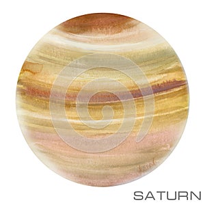 Saturn. Saturn watercolor background.