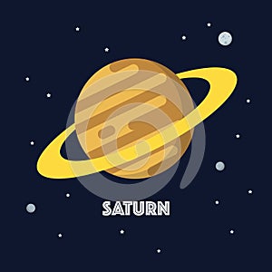 Saturn on space background