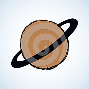 Saturn. Vector drawing