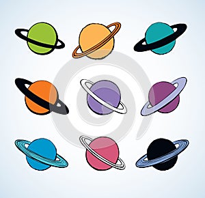 Saturn. Vector drawing