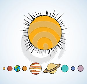 Saturn. Vector drawing