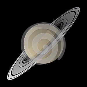 Saturn vector illustration with soft shadows, smooth gradient colors, isolated
