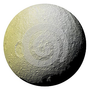 Saturns icy moon Tethys isolated