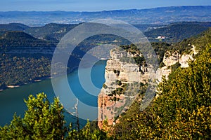 Sau reservoir from high point. Catalonia