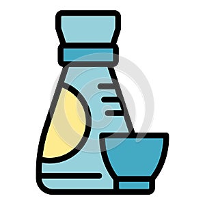 Sauce bottle icon vector flat