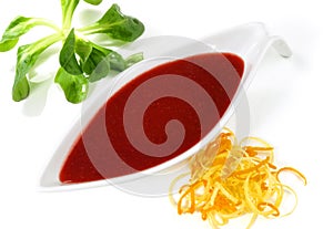 Sauce Cumberland in a modern Sauce Boat on white Background - Isolated