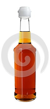 Sauce in Long Neck Glass Bottle isolated on white background