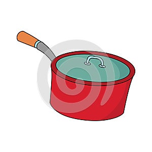Sauce pan clip art vector illustration isolated