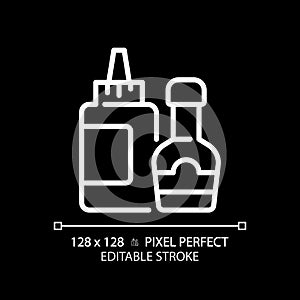 Sauce pixel perfect white linear icon for dark theme